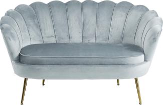 Muschelsofa Polyester/ Metall Hellgrau, 136 x 77 x 78 cm