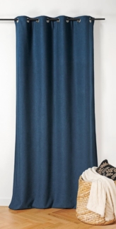 Linder Vorhang Inuit Mitternachtsblau, mit Ösen, 140x260 cm