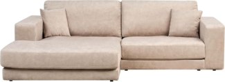 Ecksofa LOFOTEN Samtstoff Beige Rechtsseitig