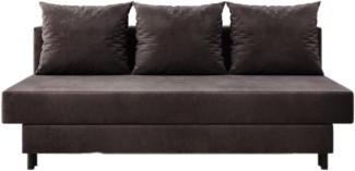 Designer Sofa Lino mit Schlaffunktion Samt Dunkelbraun