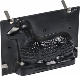 Original Kaiser 3D Osterlamm Backform 0,7l, Lamm Backform für Ostern, Backform Ostern antihaftbeschichtet, Motivbackform mit Befestigungsklammern