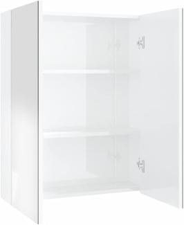 vidaXL Bad-Spiegelschrank 60x15x75 cm MDF Glänzendes Weiß 331525