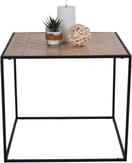 House Nordic Beistelltisch BERGAMO Eckig 50x50 cm Tisch Metallgestell Schwarz