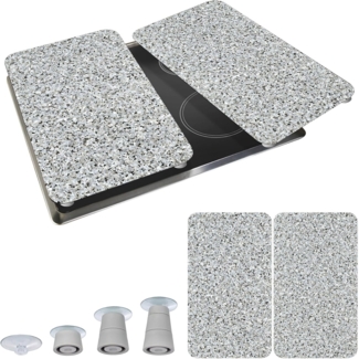 WENKO Herd-Abdeckplatte Universal Granit, Glas, Kunststoff, (Set, 2 tlg)