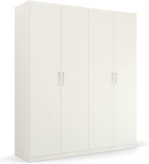 Rauch Möbel Pure by Quadra Spin Schrank Drehtürenschrank, Weiß, 4-trg, inkl. 2 Kleiderstangen, 2 Einlegeböden, BxHxT 181x210x54 cm