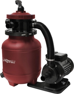 Miganeo Sandfilteranlage Dynamic 6500 Speed Clean | weinrot | 4,5 m³/h Leistung