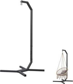 QLS Hängesessel GESTELL aus Stahl mit Haken 203 cm bis 100 kg, Stabil Outdoor pulverbeschichtet Luxus (ohne Hängesessel)