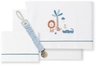 Bettwäsche für Kinderbett, Löwe, Palme, Weiß