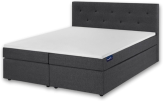 Traumnacht Boxspringbett, mit 7-Zonen Tonnentaschenfederkernmatratzen (H3) und Komfortschaumtopper, leichter Aufbau, produziert nach deutschem Qualitätsstandard, 180x200 cm in grau