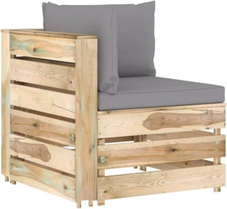 vidaXL Modulares Ecksofa mit Kissen Grün Imprägniertes Holz 3074496