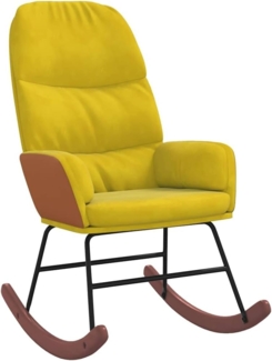 vidaXL Schaukelstuhl Gelb Samt 4102628