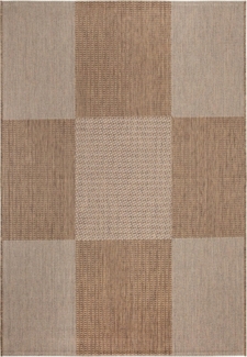 andiamo In- und Outdoorteppich Senja Designerteppich für die Terasse, Kästchen Design braun, 160x230 cm