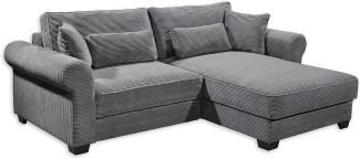 Couchgarnitur ANGELINA Wohnzimmer Sofa mit Funktion in Grau 255 x 185 cm