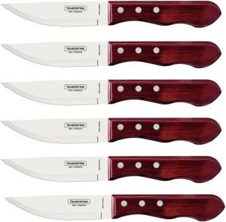 Tramontina 29899-164 Jumbo-Steakmesser-Set, 6-tlg. mit roten Griffen