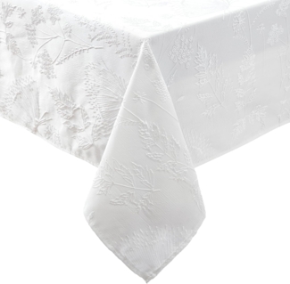 Laura Ashley Tischdecke, Bestickt, Jacquard-Stoff, knitterfrei, für Esszimmer, Urlaub, Party, Hochzeit oder Bankett, 152,4x213,4 cm, Cynthia White