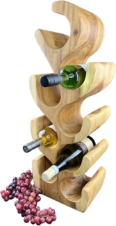 FaHome Weinregal Massiv Holz: Handgefertigter, Edler & Hochwertiger Weinhalter, (50/70/100 x 27 x 18) Natur