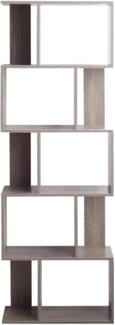 Rebecca Mobili Modernes Bücherregal, Regal Grau Von MDF Holz, Mit 5 Regalen, Büro-Schlafzimmermöbel - Maße: 169 x 60 x 24 cm (HxBxT) - Art. RE6400