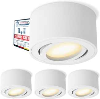 SSC-LUXon LED Aufbaustrahler CELI-1WM Aufbauspot flach schwenkbar mit LED Modul 4W warmweiss 230V, Warmweiß