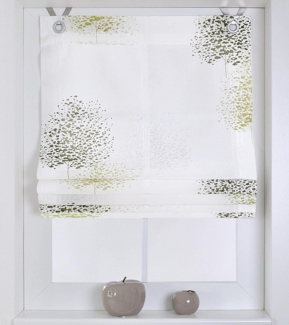 Kutti Raffrollo Belinda, mit Hakenaufhängung, ohne Bohren, freihängend, halbtransparent, Polyester, Viskose, Hakenaufhängung