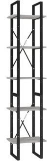 vidaXL Bücherregal 5 Fächer Betongrau 40x30x175 cm Holzwerkstoff 3081972