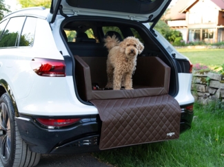 CopcoPet Tier-Autobett Autohundebett Braun 70 x 55 cm mit Gurtsystem