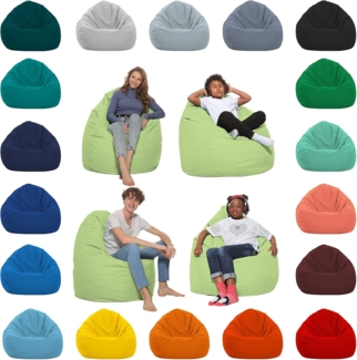 HomeIdeal - Sitzsack XXL Bodenkissen für Erwachsene & Kinder - Geeignet für Gaming oder Entspannen - Indoor wie Outdoor da er Wasserfest ist - mit EPS Perlen, Farbe:Limettengrün, Größe:XXXL