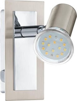 Eglo 90914 Spot LED ROTTELO Stahl nickel-matt chrom GU10 max. 1X4,6W L:12cm B:6cm mit Wippschalter