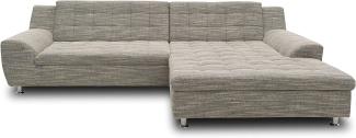 DOMO Collection Morton Ecksofa , Sofa mit Schlaffunktion in L-Form, Eckcouch mit Bett, weiß-grau, 304 x 200 x 84 cm
