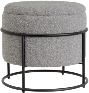 DRW Sitzsack Arcon aus Stoff, MDF und Metall in Hellgrau und Schwarz