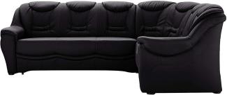 Cavadore Ecksofa Bensil mit Federkern / Polsterecke mit Bettfunktion / 265 x 94 x 215 / Lederoptik Schwarz