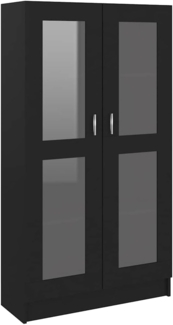 vidaXL Vitrinenschrank Bücherschrank Aktenschrank Büroschrank Vitrine Schrank Bücherregal Standvitrine Schwarz 82,5 x 30,5 x 150 cm Spanplatte