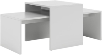 Vicco Couchtisch-Set Weiß 100x48 cm ,2 Teile, Donat