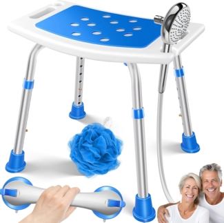 KESSER Badhocker, Duschhocker höhenverstellbar Duschhilfe Senioren Duschstuhl max. 136KG
