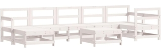 vidaXL 8-tlg. Garten-Lounge-Set Weiß Massivholz Kiefer 3186285