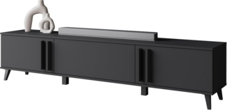TV-Lowboard Hailea 183 (Farbe: Schwarzer Graphit)