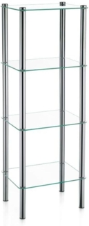 Kela 18051, Regal, 4 Etagen, Metall/ Sicherheitsglas, 40 x 30 x 106 cm, Lars, Verchromt