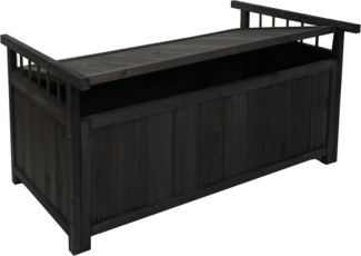 Aufbewahrungstruhe HWC-O13, Gartentruhe Auflagenbox Truhe, Tanne Holz FSC® 53x108x60cm ~ anthrazit