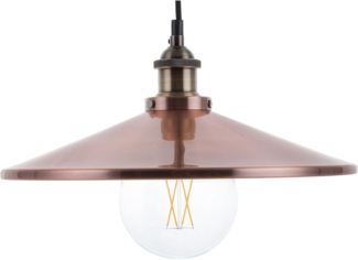 'Pelly' Hängeleuchte Kupfer und Messing Metall mit Schirm in Trichterform Retro Stil