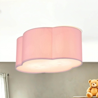 Licht-Erlebnisse Deckenleuchte CLOUD, ohne Leuchtmittel, Deckenleuchte Kinderzimmer E27 Pink Metall Stoff Kinderzimmerleuchte