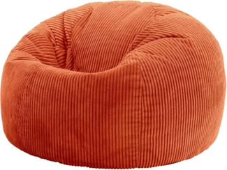 Icon Kingston Sitzsack Cord, Orange, Sitzsack Erwachsene mit Füllung, Bean Bag, Cord Sessel, Lounge Sessel, Lounge Stuhl, Schlafzimmer, Wohnzimmer, Wohnzimmer Möbel