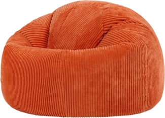 Icon Kingston Sitzsack Cord, Orange, Sitzsack Erwachsene mit Füllung, Bean Bag, Cord Sessel, Lounge Sessel, Lounge Stuhl, Schlafzimmer, Wohnzimmer, Wohnzimmer Möbel