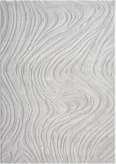 Vimoda Designteppich Teppich Wohnzimmer modern dicht & weich, Rechteckig, Höhe: 11 mm, Einfarbig, Wellenmuster, Läufer, Kurzflor, neues Design, ED Effekt