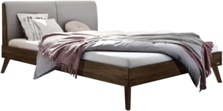 Hasena pronto - Wood Simone Massivholzbett 160x200 Nussbaum, geölt 327-Pepe beige