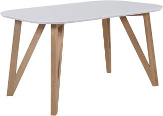 SalesFever Esstisch 180 x 90 x 76 cm weiß Eiche MDF