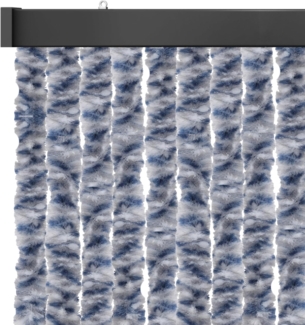 Flauschvorhang 120x220 Meliert blau - weiß - silber