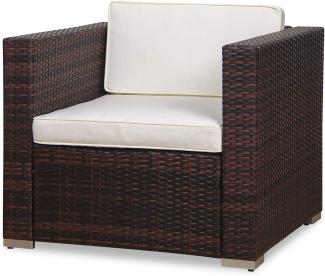 SVITA Rattan Sessel Ergänzung Zubehör Polyrattan Couch California Lugano braun