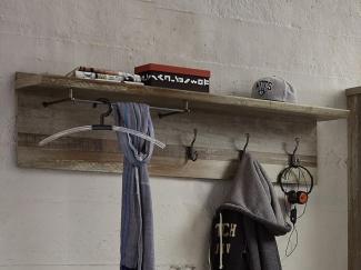 Garderobenpaneel >Britta< in Driftwood Nachbildung - 130x38x28cm (BxHxT)