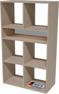 BADEDU WARD Regal 72 cm breit, Braun, 7 Fächer