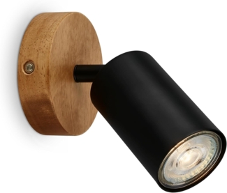 B.K.Licht Wandleuchte BKL1633, ohne Leuchtmittel, 2700K - Extra-Warmweiß, Wandlampe Innen 9 cm Schwarz GU10 max. 9W Bettlampe Schlafzimmer Flur