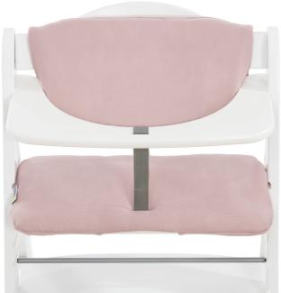 Hauck Sitzkissen für Holzhochstühle Highchair Pad Deluxe, Kompatibel mit Alpha+, Beta+ und Bauähnlichen Modellen, Maschinenwaschbar, Einfache Befestigung mit Klettverschlüssen, Stretch Rosa